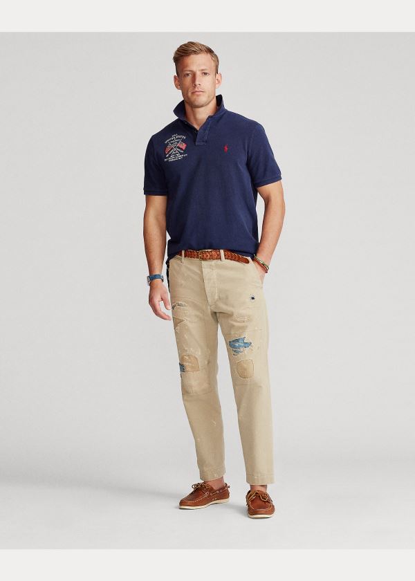 Koszulki Polo Ralph Lauren Classic Fit Americana Polo Męskie Granatowe | ETKL4135