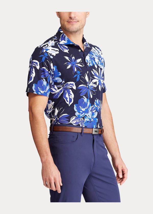 Koszulki Polo Ralph Lauren Classic Fit Floral Jersey Polo Męskie Granatowe Kolorowe | JOSW5547