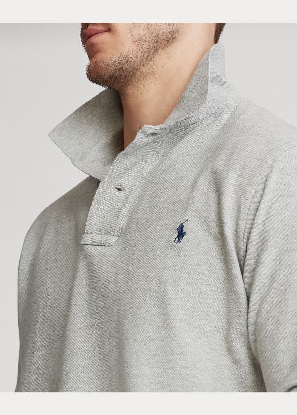 Koszulki Polo Ralph Lauren Classic Fit Long-Sleeve Polo Męskie Szare | ZFLT3548