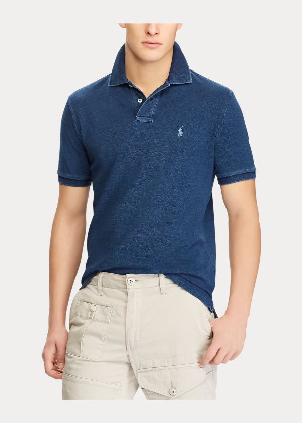 Koszulki Polo Ralph Lauren Classic Fit Mesh Polo Shirt Męskie Ciemny Indygo | VXCG3623