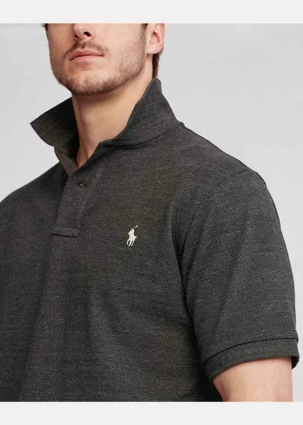 Koszulki Polo Ralph Lauren Classic Fit Mesh Polo Shirt Męskie Ciemny Szare | IJIB8412