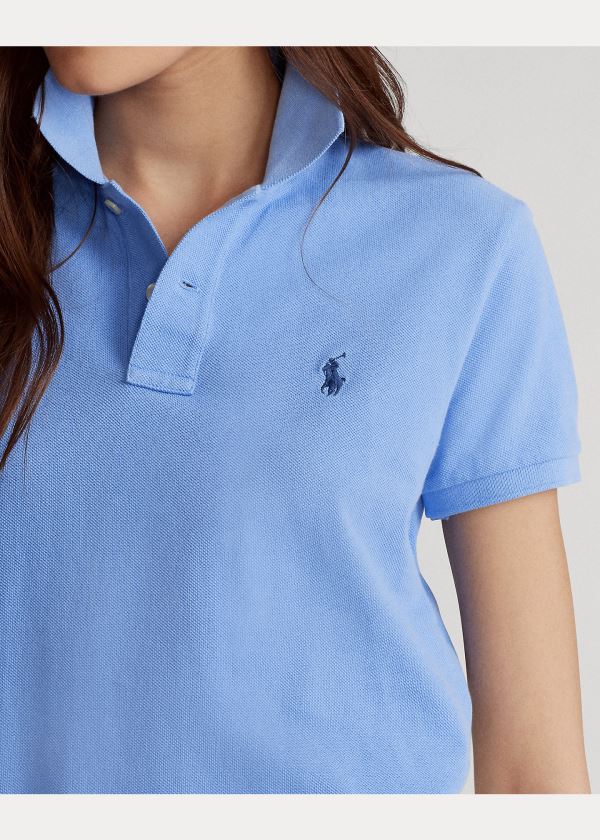 Koszulki Polo Ralph Lauren Classic Fit Mesh Polo Shirt Damskie Niebieskie | XNPX1704