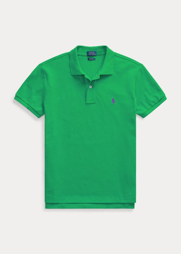 Koszulki Polo Ralph Lauren Classic Fit Mesh Polo Shirt Damskie Zielone | RBKM1678