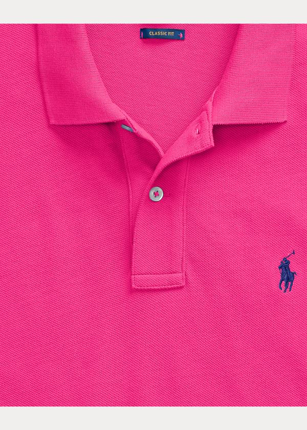 Koszulki Polo Ralph Lauren Classic Fit Mesh Polo Shirt Damskie Jasny Różowe | IOWA1806