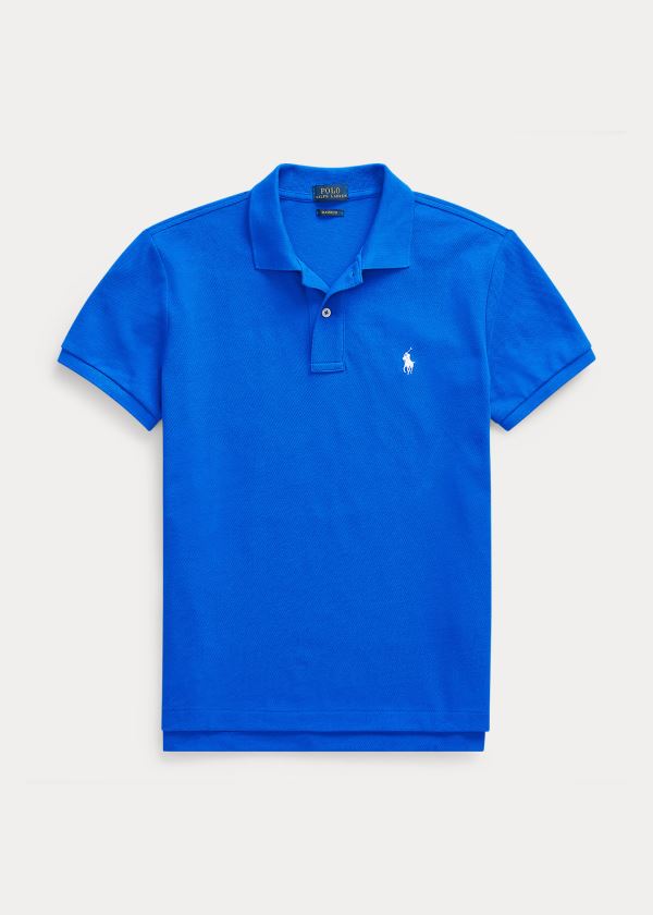 Koszulki Polo Ralph Lauren Classic Fit Mesh Polo Shirt Damskie Niebieskie | IBNC2455