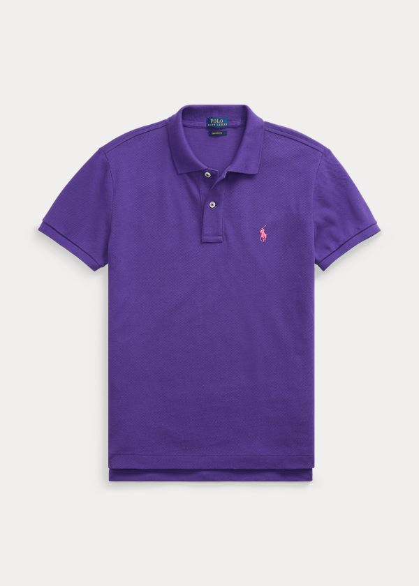 Koszulki Polo Ralph Lauren Classic Fit Mesh Polo Shirt Damskie Fioletowe | ENOA6659