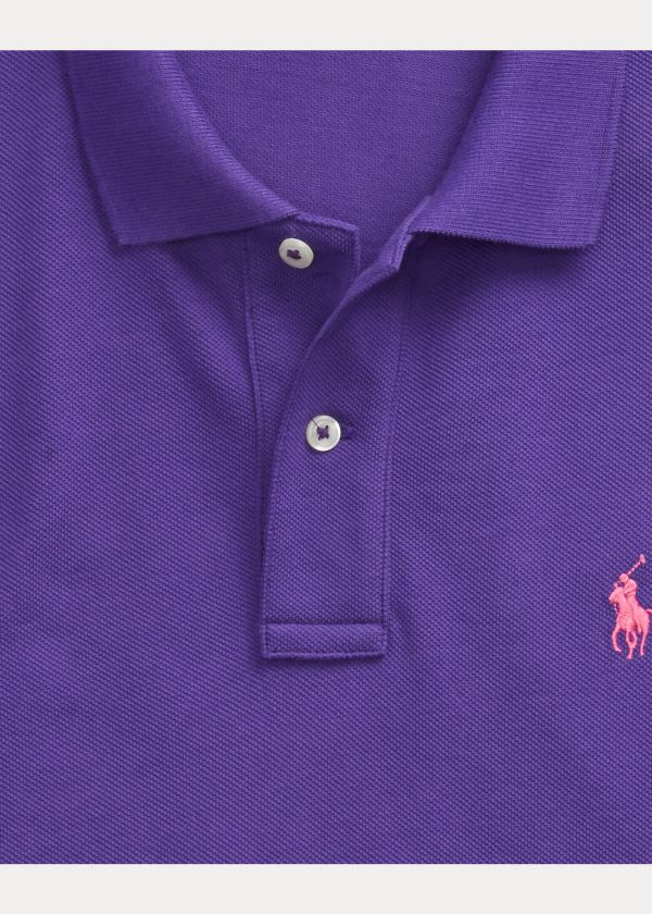 Koszulki Polo Ralph Lauren Classic Fit Mesh Polo Shirt Damskie Fioletowe | ENOA6659