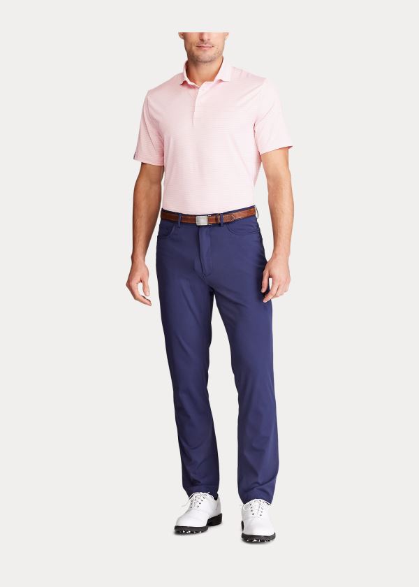 Koszulki Polo Ralph Lauren Classic Fit Performance Polo Męskie Głęboka Różowe Białe | YGUL3577