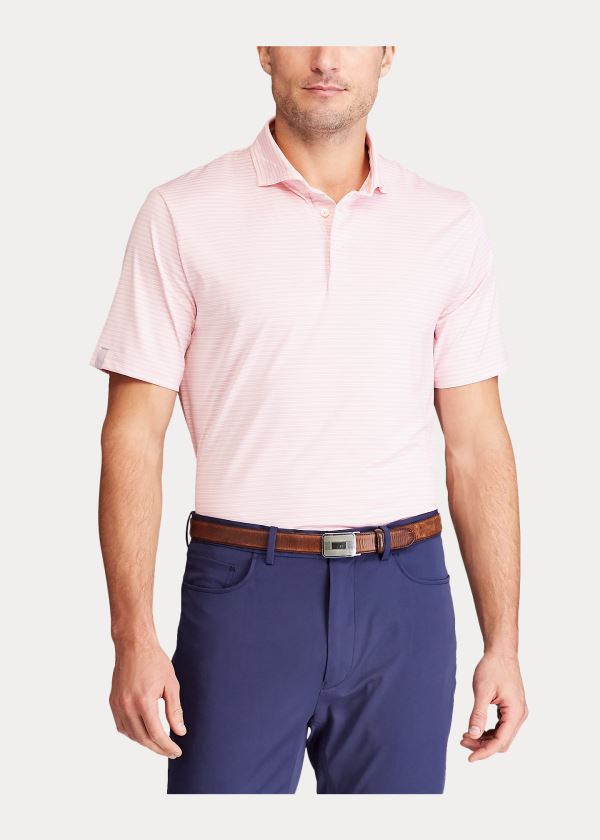 Koszulki Polo Ralph Lauren Classic Fit Performance Polo Męskie Głęboka Różowe Białe | YGUL3577