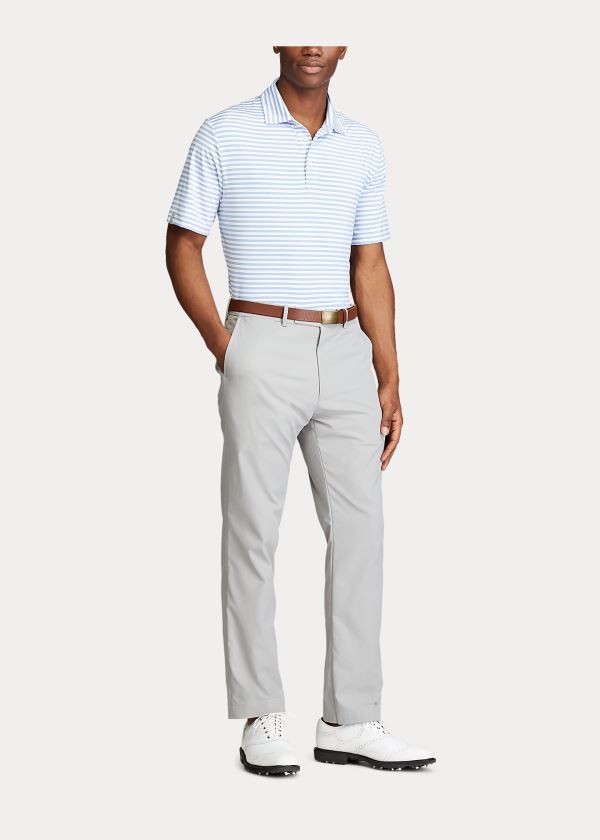 Koszulki Polo Ralph Lauren Classic Fit Performance Polo Męskie Niebieskie Białe | JZGR2968