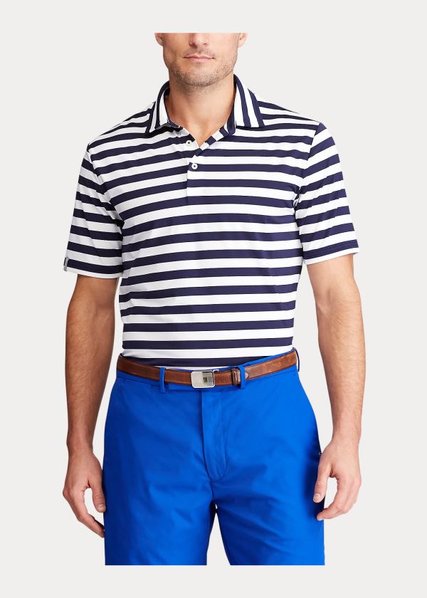 Koszulki Polo Ralph Lauren Classic Fit Performance Polo Męskie Granatowe Białe | XSDC5511