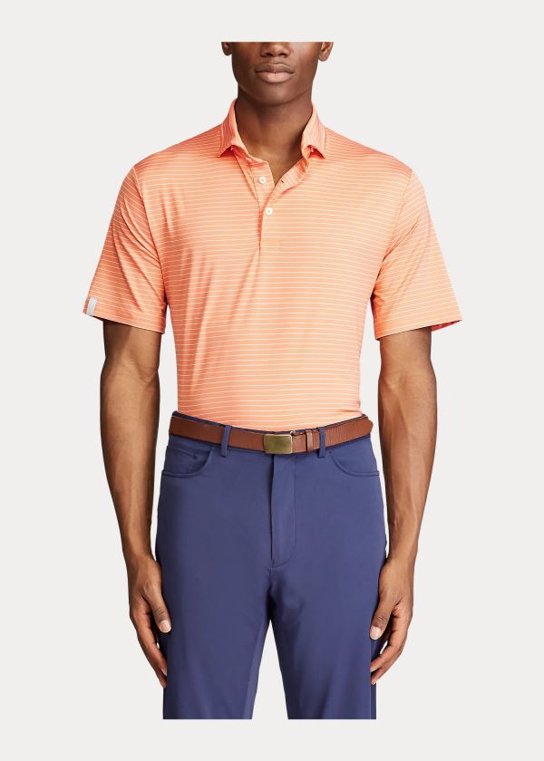 Koszulki Polo Ralph Lauren Classic Fit Performance Polo Męskie Pomarańczowe Białe | NWYM8679