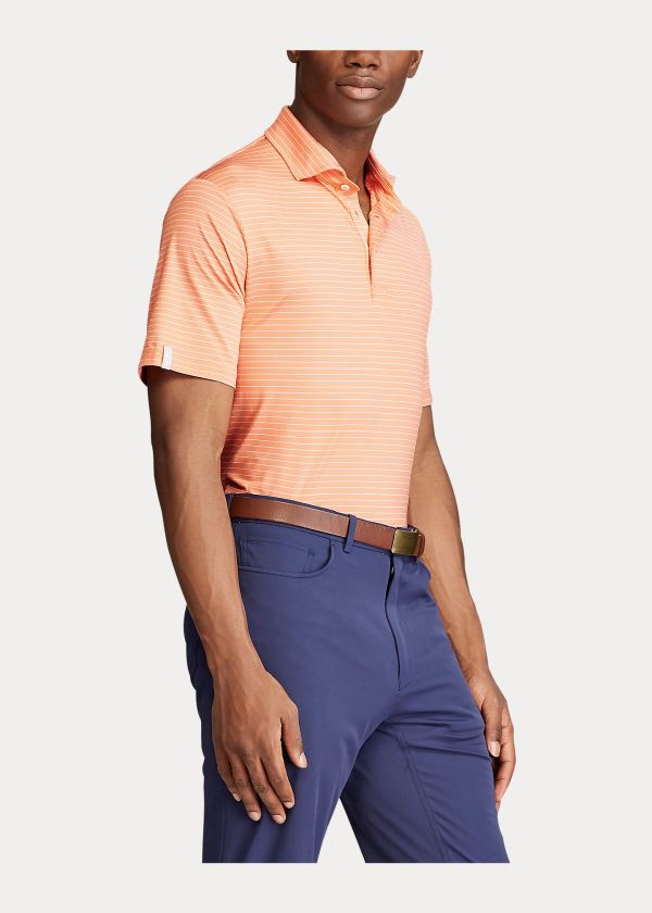 Koszulki Polo Ralph Lauren Classic Fit Performance Polo Męskie Pomarańczowe Białe | NWYM8679