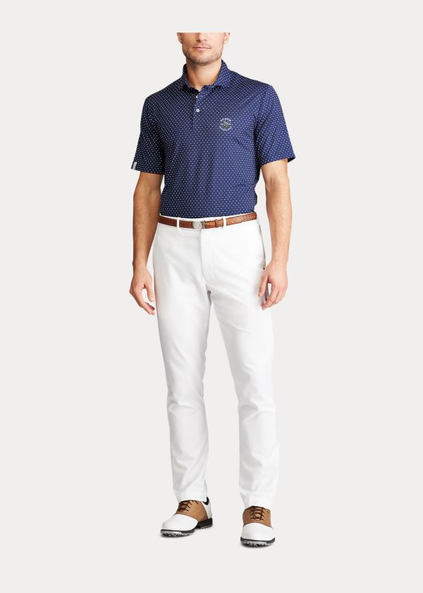 Koszulki Polo Ralph Lauren Classic Fit Performance Polo Męskie Granatowe Białe | ISMS5161