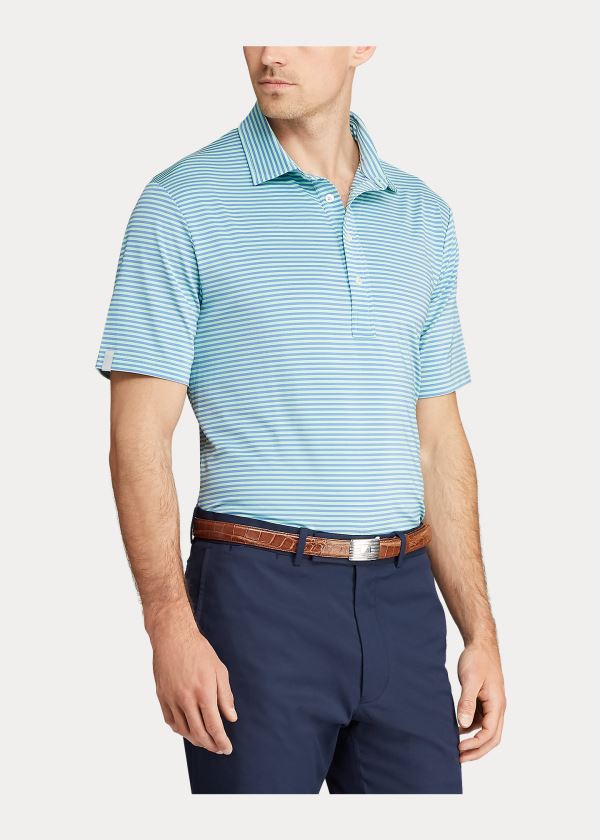 Koszulki Polo Ralph Lauren Classic Fit Performance Polo Męskie Zielone Niebieskie | JYZV9709