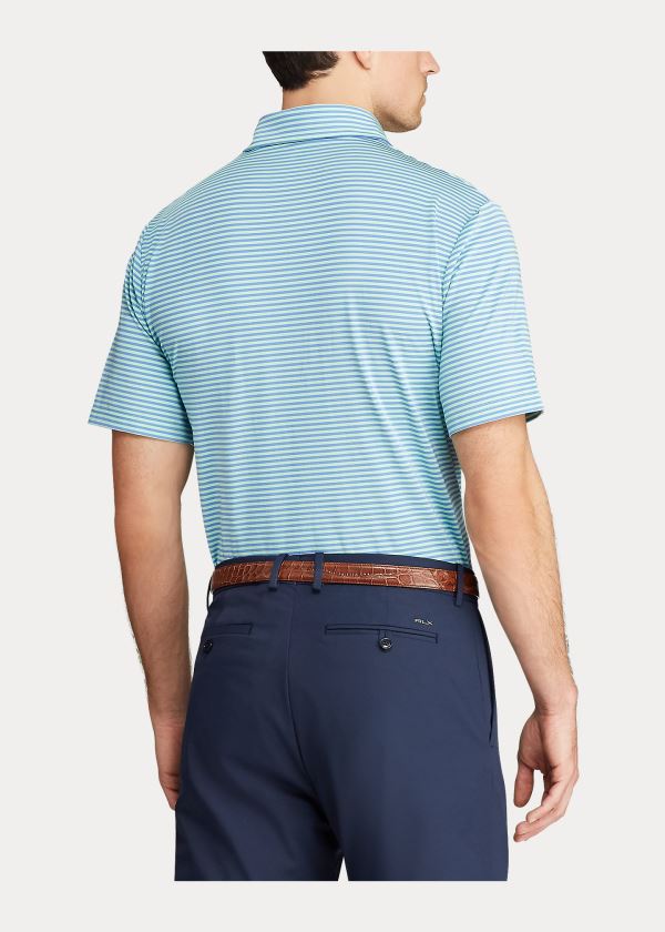 Koszulki Polo Ralph Lauren Classic Fit Performance Polo Męskie Zielone Niebieskie | JYZV9709