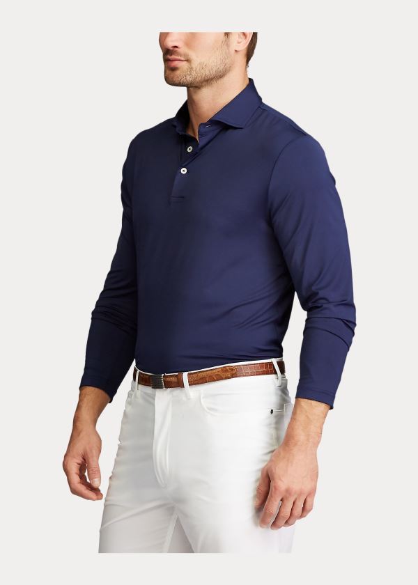 Koszulki Polo Ralph Lauren Classic Fit Performance Polo Męskie Granatowe | IGEZ3045