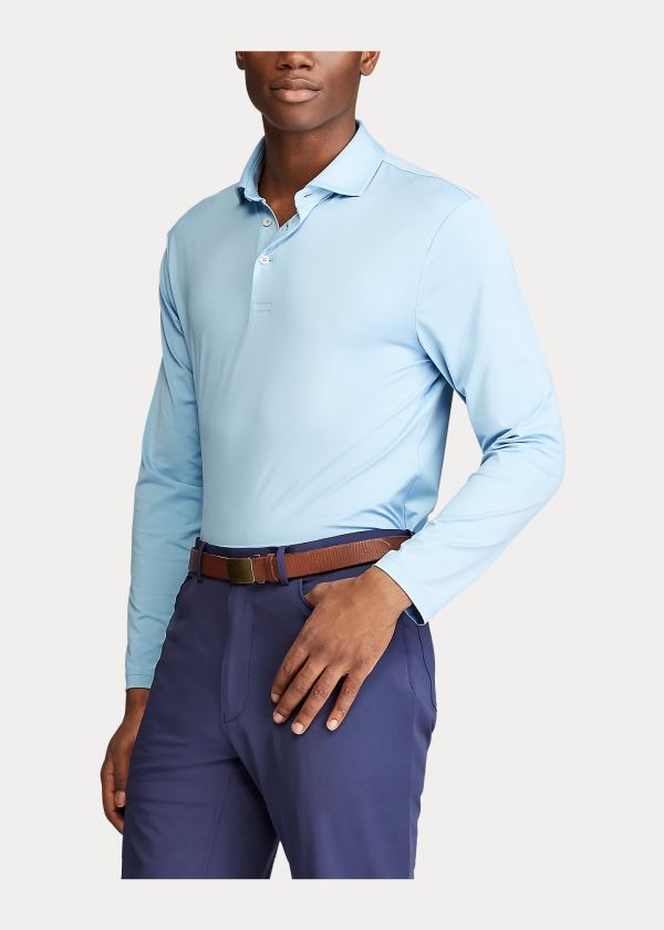 Koszulki Polo Ralph Lauren Classic Fit Performance Polo Męskie Niebieskie | UKEX2512