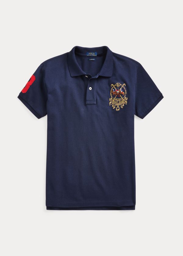 Koszulki Polo Ralph Lauren Classic Fit Polo Shirt Damskie Granatowe | DFQW2650