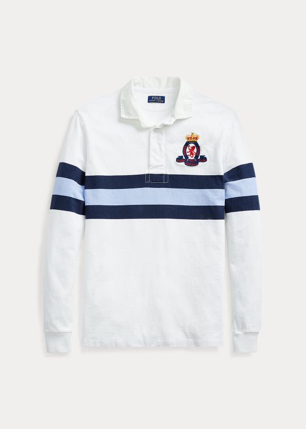 Koszulki Polo Ralph Lauren Classic Fit Rugby Shirt Męskie Białe Kolorowe | DDKM8369