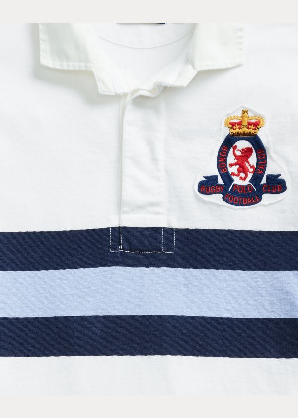 Koszulki Polo Ralph Lauren Classic Fit Rugby Shirt Męskie Białe Kolorowe | DDKM8369