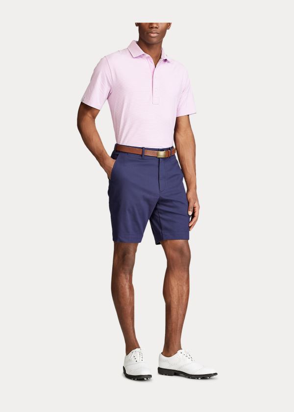 Koszulki Polo Ralph Lauren Classic Fit Stretch Lisle Polo Męskie Fioletowe Białe | JTOK2184