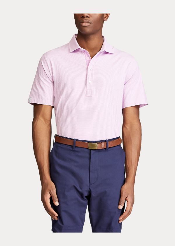 Koszulki Polo Ralph Lauren Classic Fit Stretch Lisle Polo Męskie Fioletowe Białe | JTOK2184