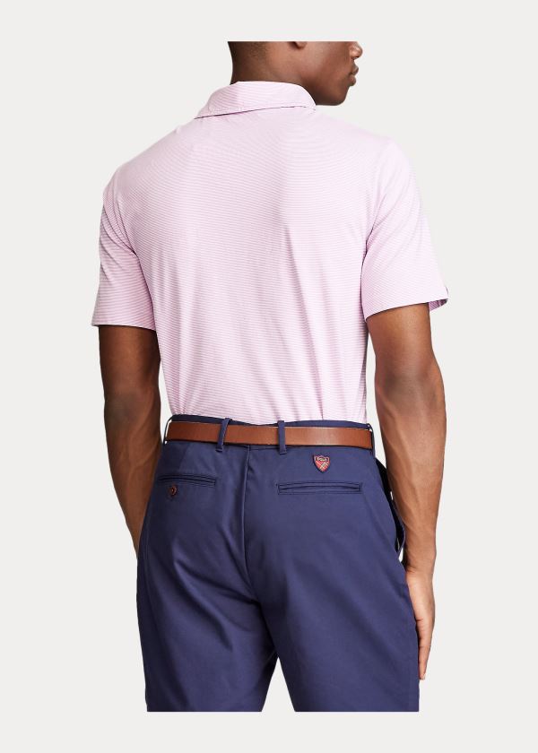 Koszulki Polo Ralph Lauren Classic Fit Stretch Lisle Polo Męskie Fioletowe Białe | JTOK2184