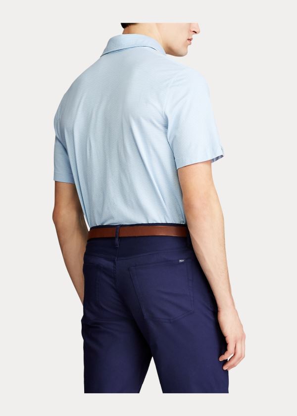 Koszulki Polo Ralph Lauren Classic Fit Stretch Lisle Polo Męskie Niebieskie Białe | YACQ8225