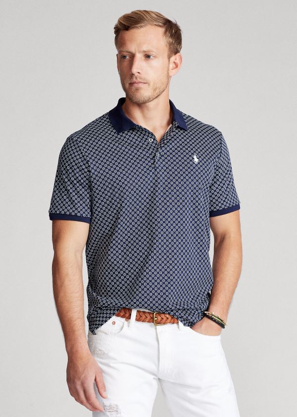 Koszulki Polo Ralph Lauren Classic Fit Soft Cotton Polo Męskie Granatowe Kolorowe | ISJW8668