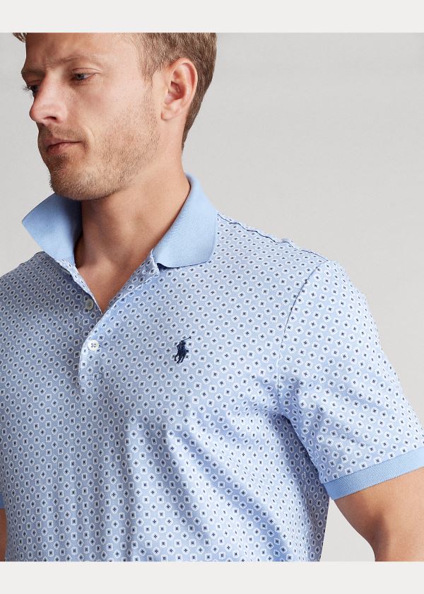 Koszulki Polo Ralph Lauren Classic Fit Soft Cotton Polo Męskie Niebieskie Kolorowe | QCEL2777