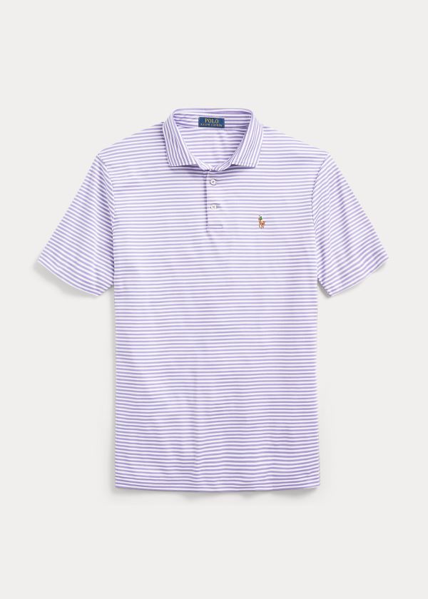 Koszulki Polo Ralph Lauren Classic Fit Soft Cotton Polo Męskie Fioletowe Białe | QZJW7126