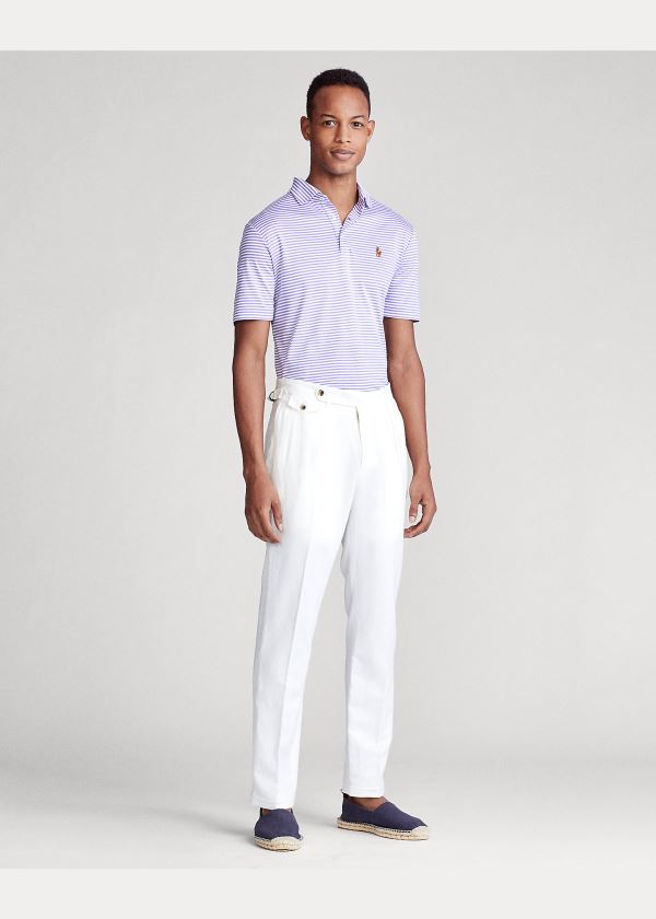 Koszulki Polo Ralph Lauren Classic Fit Soft Cotton Polo Męskie Fioletowe Białe | QZJW7126