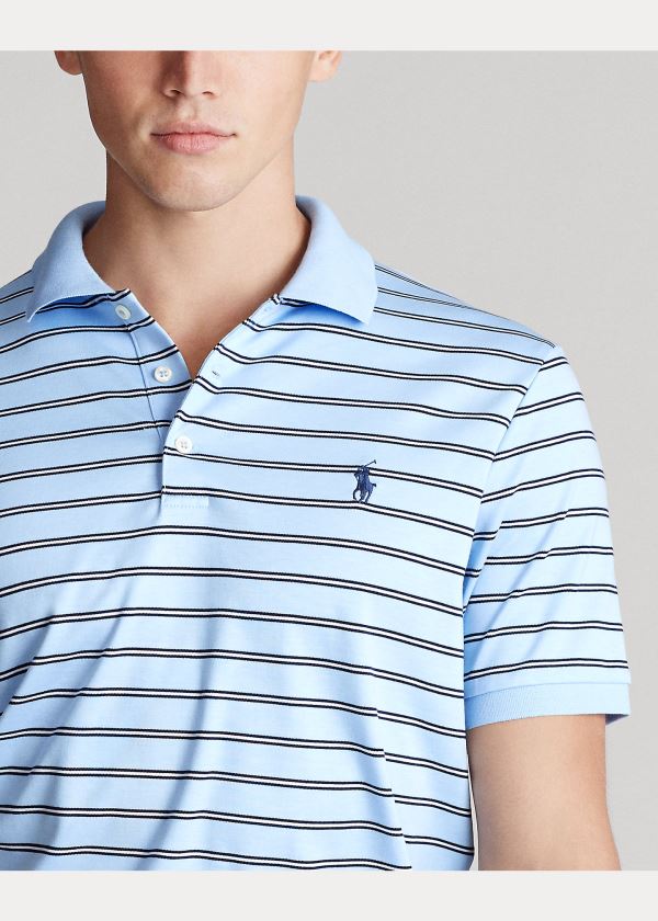 Koszulki Polo Ralph Lauren Classic Fit Soft Cotton Polo Męskie Niebieskie Kolorowe | DAAC2172