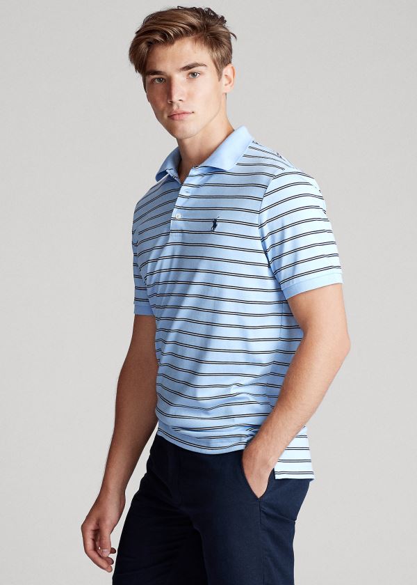 Koszulki Polo Ralph Lauren Classic Fit Soft Cotton Polo Męskie Niebieskie Kolorowe | DAAC2172