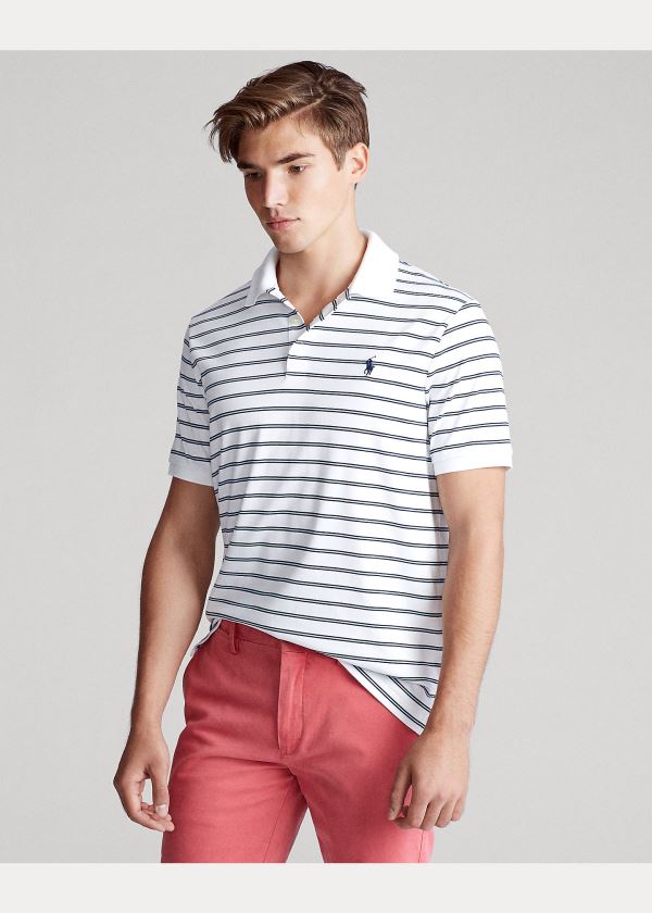 Koszulki Polo Ralph Lauren Classic Fit Soft Cotton Polo Męskie Białe Kolorowe | BSDO4481