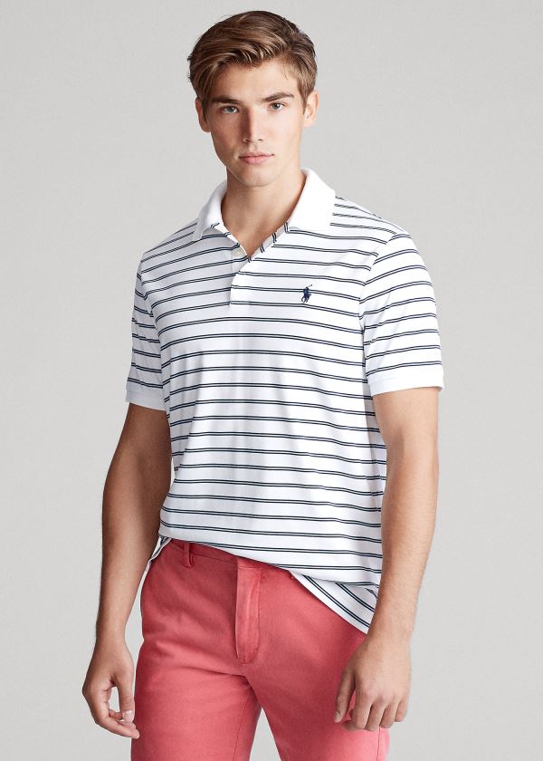 Koszulki Polo Ralph Lauren Classic Fit Soft Cotton Polo Męskie Białe Kolorowe | BSDO4481