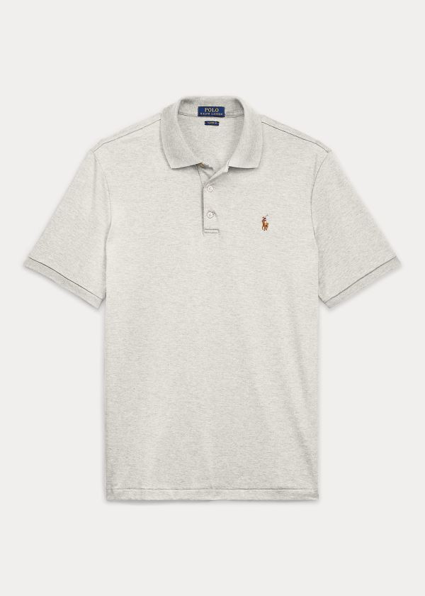 Koszulki Polo Ralph Lauren Classic Fit Soft Cotton Polo Męskie Beżowe | ONAY6106