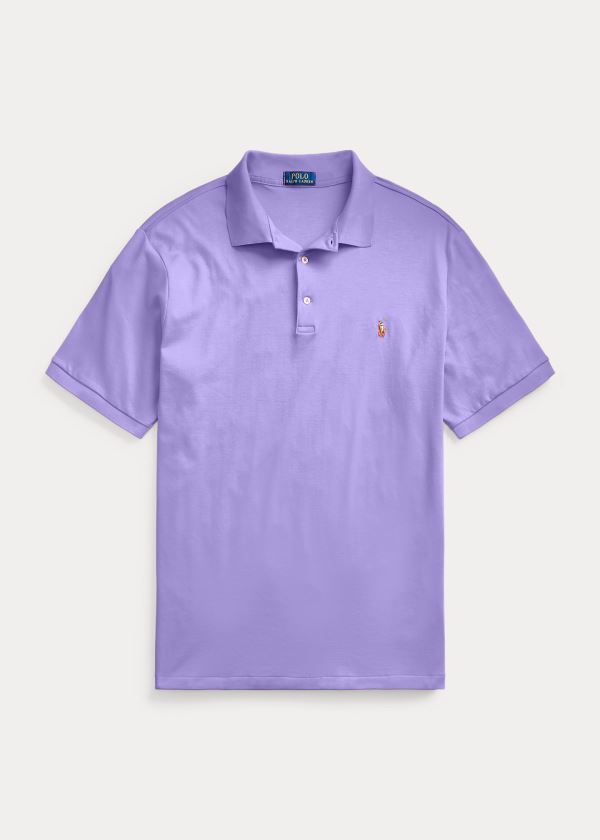 Koszulki Polo Ralph Lauren Classic Fit Soft Cotton Polo Męskie Fioletowe | TFBP6237