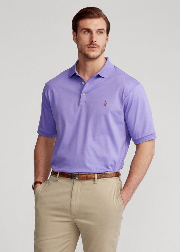 Koszulki Polo Ralph Lauren Classic Fit Soft Cotton Polo Męskie Fioletowe | TFBP6237