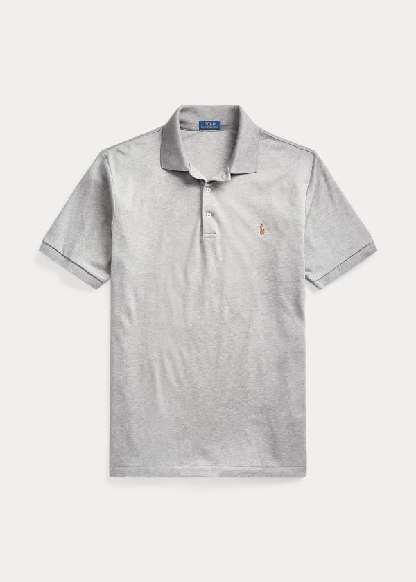 Koszulki Polo Ralph Lauren Classic Fit Soft Cotton Polo Męskie Szare | AMYN5513