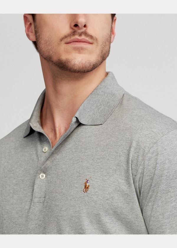 Koszulki Polo Ralph Lauren Classic Fit Soft Cotton Polo Męskie Szare | AMYN5513