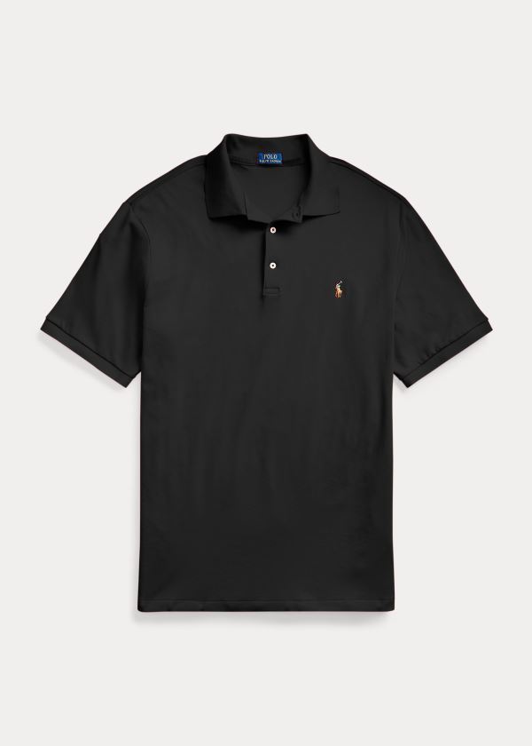 Koszulki Polo Ralph Lauren Classic Fit Soft Cotton Polo Męskie Czarne | EOPP1328