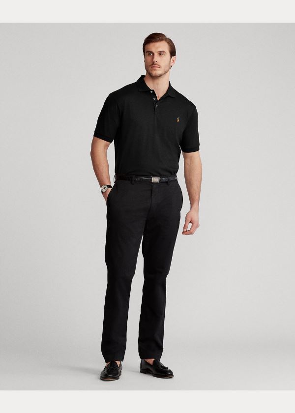 Koszulki Polo Ralph Lauren Classic Fit Soft Cotton Polo Męskie Czarne | EOPP1328