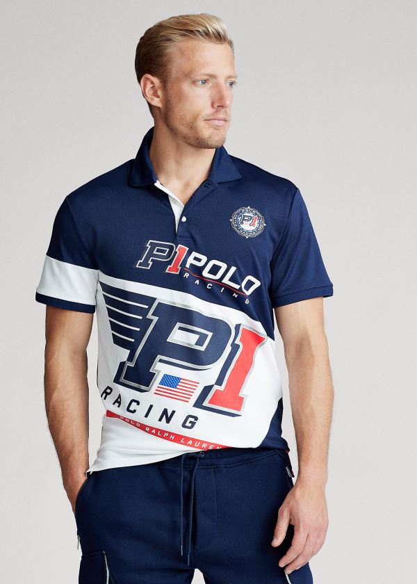 Koszulki Polo Ralph Lauren Classic Fit Tech Piqu? Polo Męskie Granatowe Kolorowe | QLAE4015