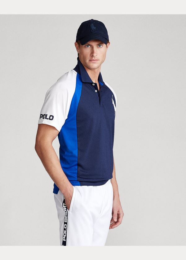 Koszulki Polo Ralph Lauren Classic Fit Tech Piqu? Polo Męskie Granatowe Kolorowe | TDXF4582