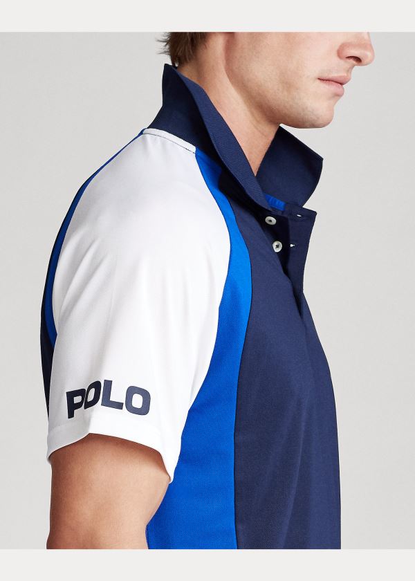 Koszulki Polo Ralph Lauren Classic Fit Tech Piqu? Polo Męskie Granatowe Kolorowe | TDXF4582