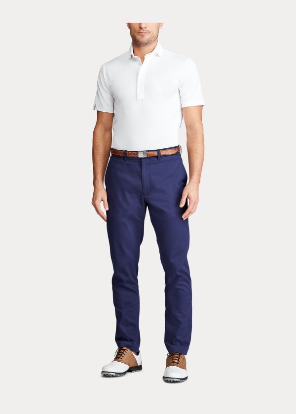 Koszulki Polo Ralph Lauren Classic Fit Tech Piqu? Polo Męskie Białe | QAGT4328