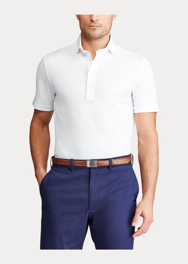 Koszulki Polo Ralph Lauren Classic Fit Tech Piqu? Polo Męskie Białe | QAGT4328