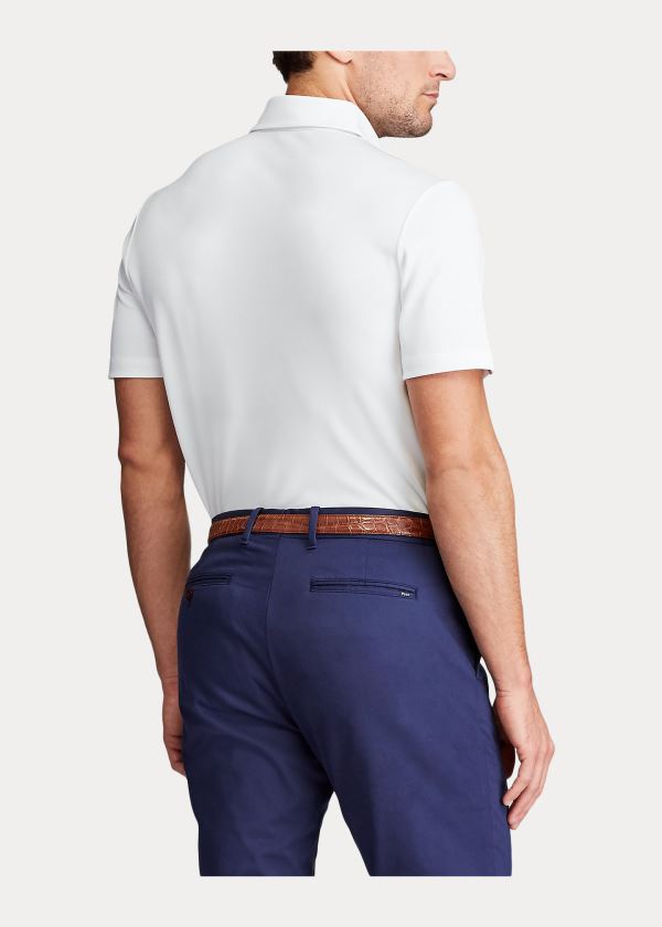 Koszulki Polo Ralph Lauren Classic Fit Tech Piqu? Polo Męskie Białe | QAGT4328